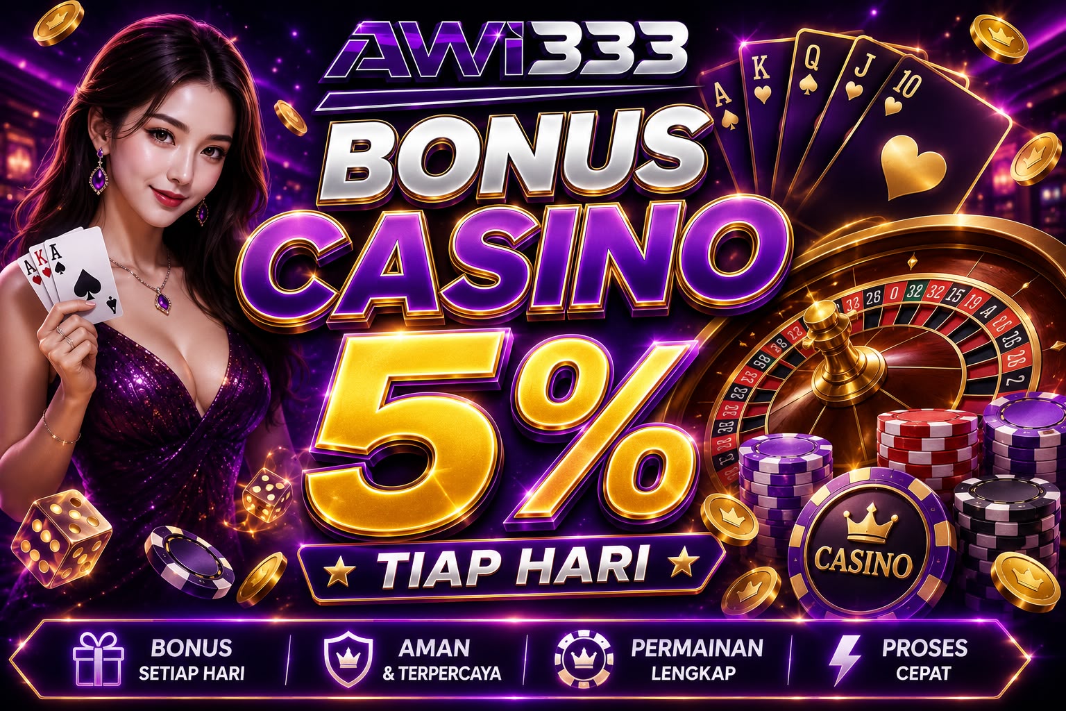BONUS CASINO HARIAN UNLIMITED 5%