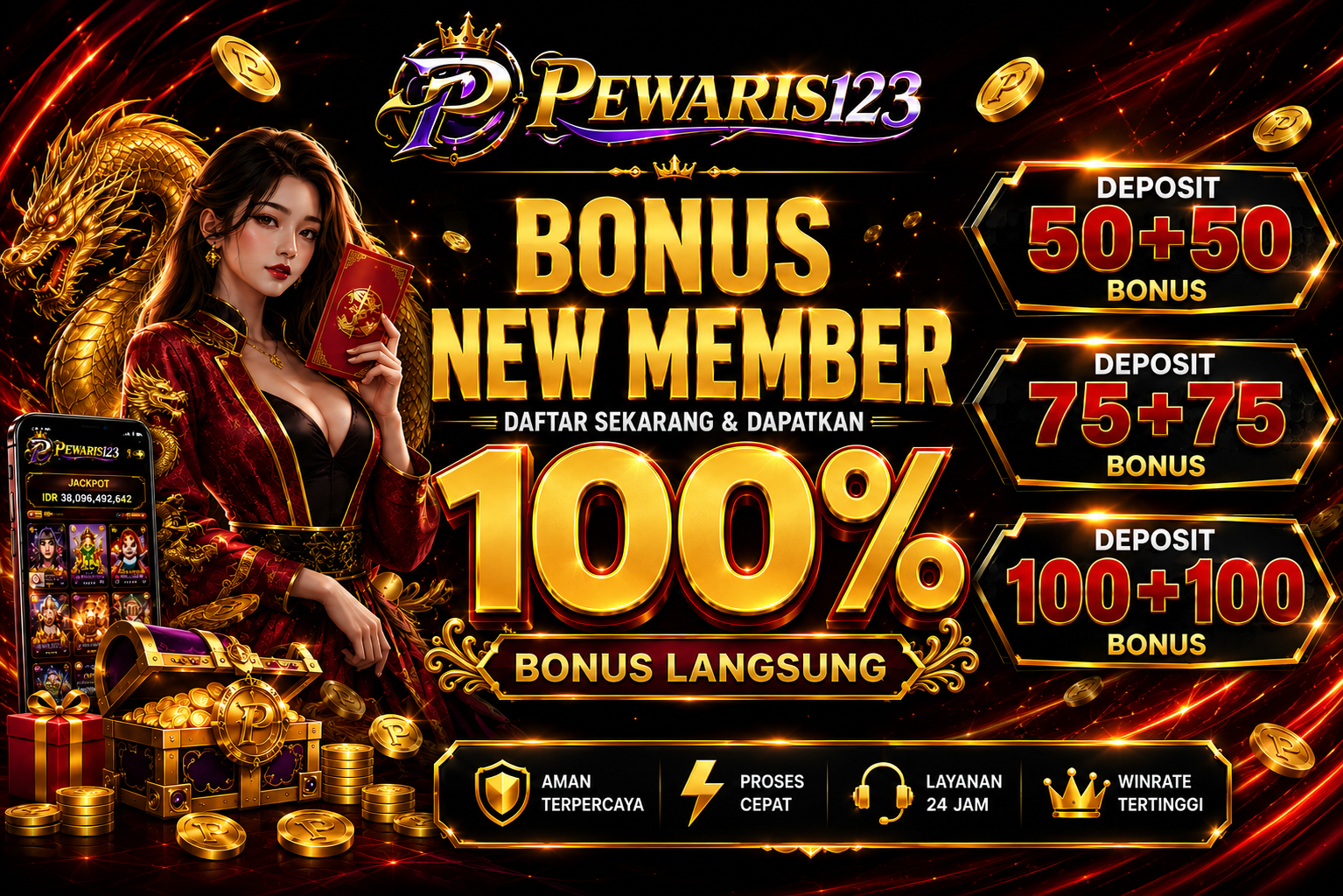 BONUS NEW MEMBER 100% TANPA TO