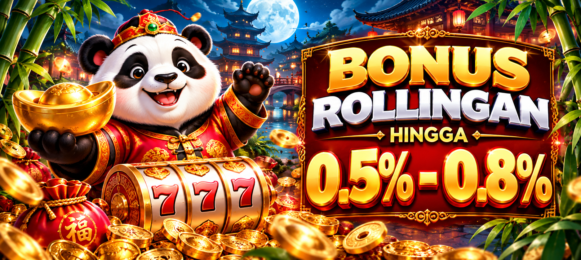 Bonus rollingan hingga 0.5 - 0.8%