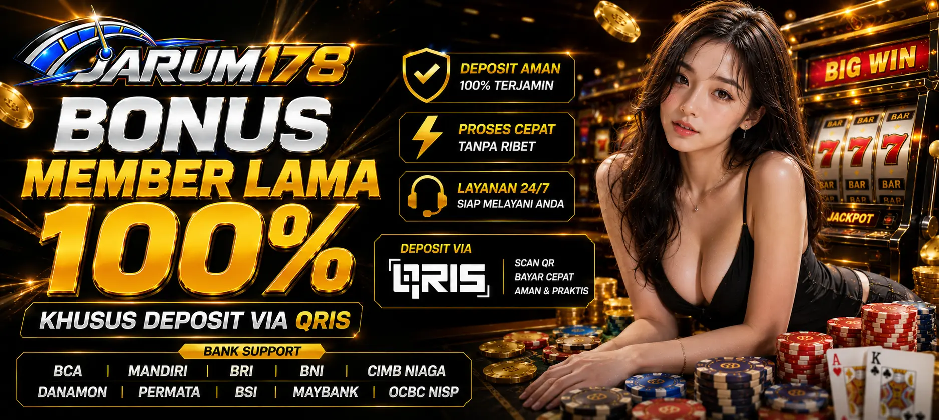 BONUS MEMBER LAMA 100% (KHUSUS DEPOSIT VIA QRIS)