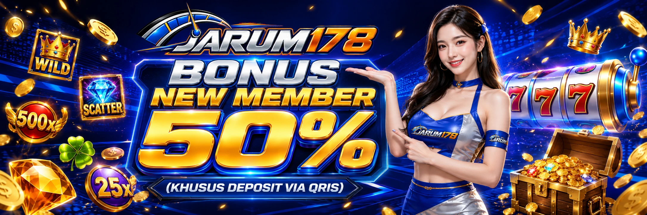 BONUS NEW MEMBER 50% (KHUSUS DEPOSIT VIA QRIS)